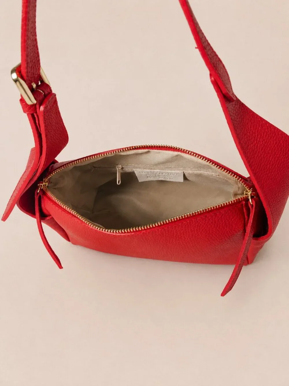 Italian Leather Red Shoulder Bag, Leather Crossbody Purse